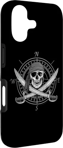 Vista 3 de Pirate Skull and Cutlasses Compass Distressed Case for iPhone 17