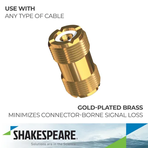 Vista 3 de Shakespeare Conector de barril PL-258-G para cables terminados PL-259