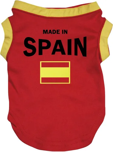 Vista 4 de petitebella cachorro perro ropa fabricado en España Rojo playera de algodón, XS, Rojo