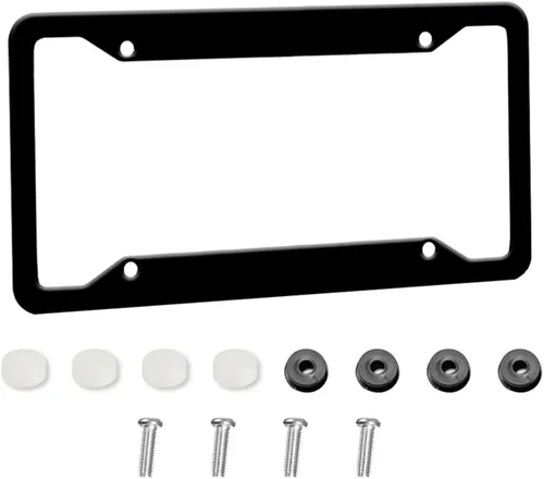 Vista 2 de Placa de matrícula personalizada, marco personalizado de colores sólidos para placa de automóvil con tu propio texto, aluminio, soporte universal