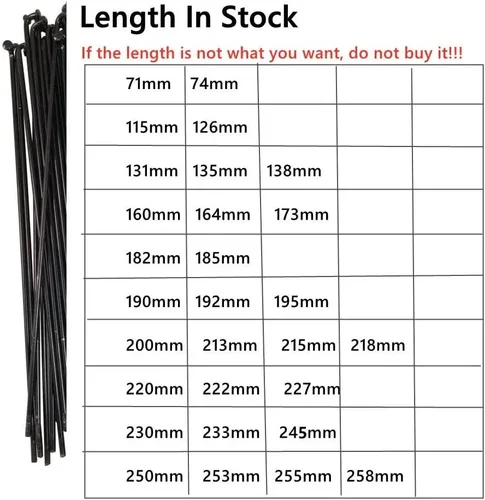 Vista 4 de 10 radios de acero inoxidable para bicicletas, 10 unidades, 12G (0.098 in de diámetro), radios de bicicleta eléctrica para MTB/Fat Electric Bike