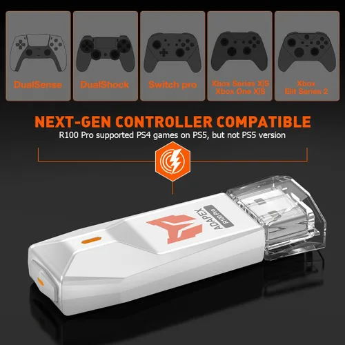 Vista 7 de BIGBIG WON Adaptador inalámbrico de controlador para Switch, Windows, PS4, con controlador de funciones completas soporte y latencia ultra baja