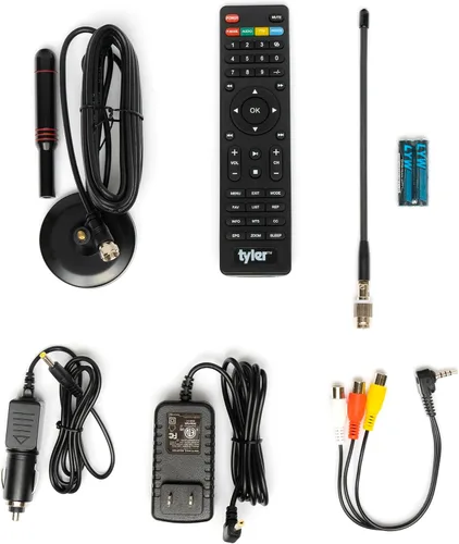 Vista 4 de Tyler Monitor LCD portátil de TV de 13.3 pulgadas, funciona con batería de litio recargable de 1080P, 3 antenas, HDMI, SD, USB, RCA, radio FM