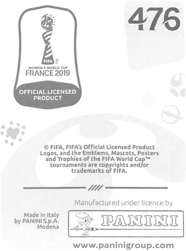 Vista 2 de Calcomanías coleccionables de la Copa Mundial Femenina de la FIFA Francia 2019 (solo adhesivo individual) Fútbol #476 Stina Blackstenius Suecia 2