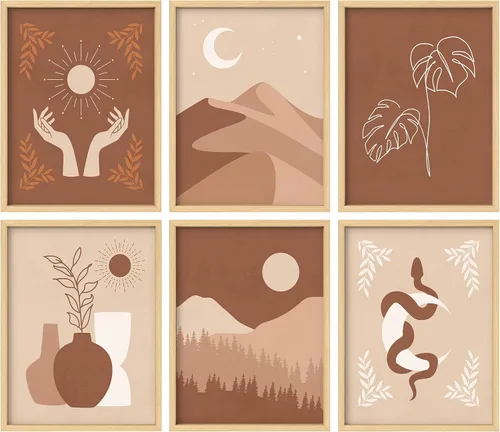 Vista 38 de Juego de galería de collage enmarcado para pared, diseño de plantas de flores de William Morris, ilustraciones de naturaleza silvestre, moderno