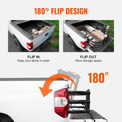 Vista 3 de VEVOR Extensor de caja de camión, extensor retráctil de aluminio para puerta trasera, longitud ajustable de 51.6 a 64 pulgadas, requiere taladro, se