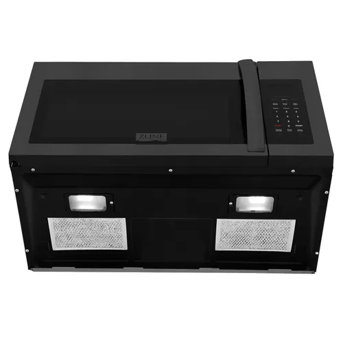 Vista 5 de ZLINE - Horno microondas de convección en acero inoxidable negro con mango moderno y sensor de cocción