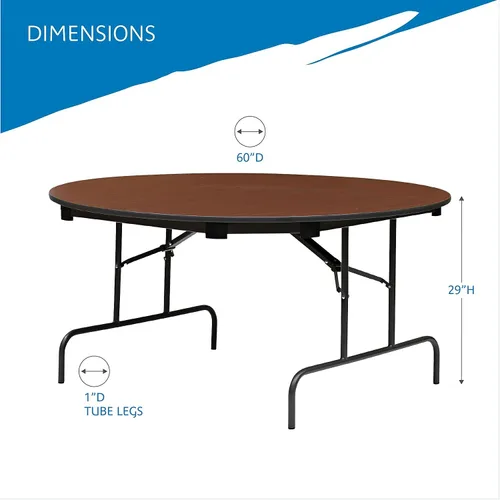 Vista 2 de Iceberg 55264 OfficeWorks - Mesa plegable de madera laminada comercial, 60 pulgadas, redonda, caoba (fabricada en Estados Unidos)