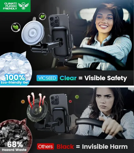 Vista 8 de VICSEED [N.º 1 en succión potente] [Estabilidad de grado de carreras de rally] Soportes para teléfonos para su automóvil 2025 Soporte para teléfonos