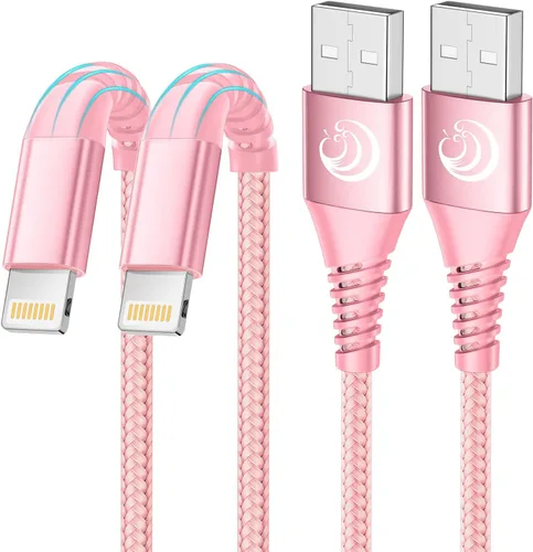 Vista 15 de Aioneus Cable de carga para iPhone de 3 pies, paquete de 3 cables Lightning con certificación MFi, cable de carga rápida de nailon trenzado