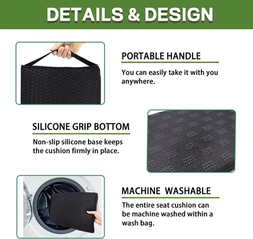 Vista 3 de Esme L&H Stadium Seat Cushions, 3D Mesh Fabric Bleacher Cushion, Portable Stadium Seat Cushion for Bleachers