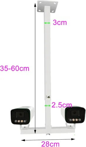 Vista 2 de Universal Security Camera Mount Bracket, Indoor/Outdoor Camera Ceiling Mount Bracket Stand, Projector Long Arm Bracket, Adjustable Monitor Bracket