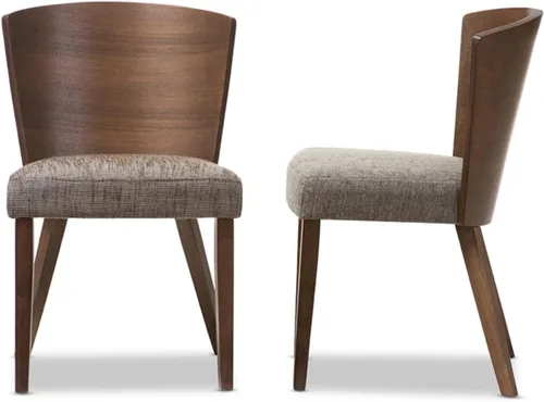 Vista 3 de Baxton Studio Silla de comedor moderna de madera de gorrión, marrón, juego de 2, 20.62 pulgadas de largo x 22 pulgadas de ancho x 31.25 pulgadas