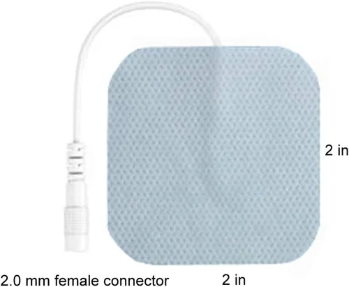 Vista 2 de TENS - Almohadillas de repuesto para unidades TENS, 24 piezas de electrodos autoadhesivos con cable, 2 x 2 pulgadas (2 x 2 – 24 piezas)