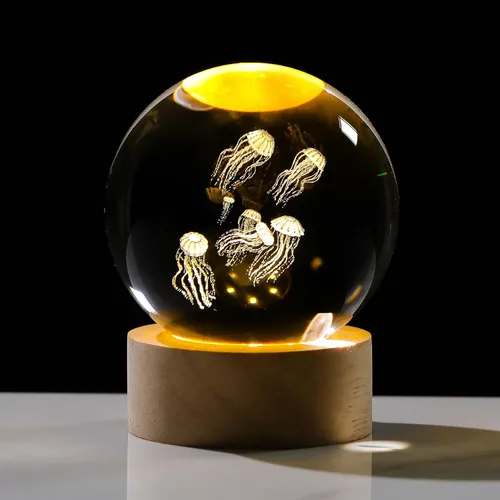 Vista 8 de Bola de cristal de 2.36 pulgadas con diseño de nube y lluvia en 3D, regalo para mujeres y hombres, bola decorativa de cristal grabada, pisapapeles