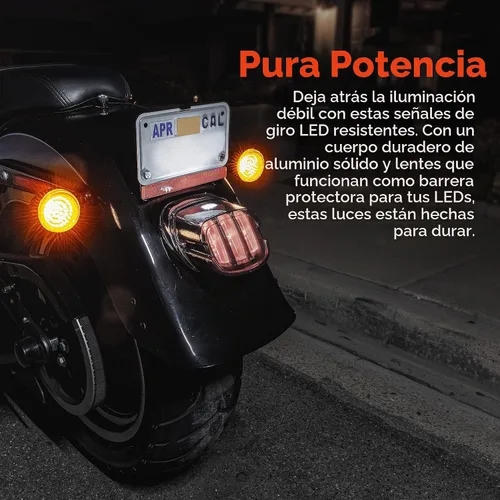 Vista 6 de TRUE MODS 2" 1156 Luz trasera LED anaranjada de señal de giro para Harley Davidson [Juego de par] [Acabado negro] [Estilo bala] Para Harley Ámbar