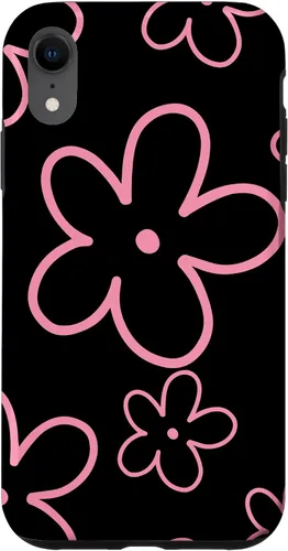 Vista 25 de Pink Black Flower Retro Modern Boho Floral Aesthetics Case for iPhone 17
