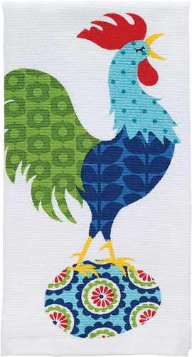 Vista 13 de T-fal Textiles Toalla de cocina de algodón tejido con estampado de doble cara, 16 x 26 pulgadas, estampado de tenedor