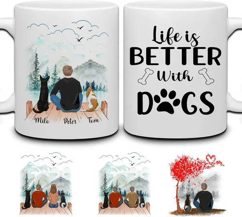 Vista 11 de WHIDOBE Taza personalizada para perro, tazas de café personalizadas de 11 onzas, 15 onzas, regalos de cumpleaños de Navidad para amantes de las 1
