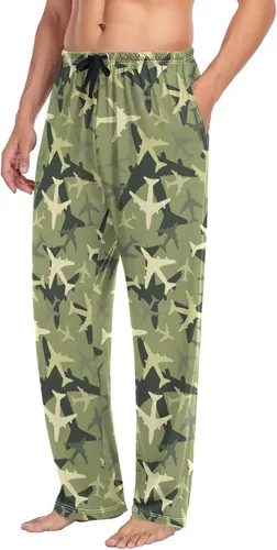 Vista 4 de Pantalones de pijama de cuadros blancos y negros para hombre, pantalones de descanso separados suaves para hombres