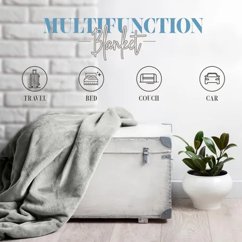 Vista 8 de Elegant Comfort Manta de Lujo con Sensación de Terciopelo, Manta Ligera para Todas las Estaciones, Ultra Suave, de Felpa de Forro Polar de Franela