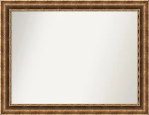Vista 261 de Amanti Art Espejo de pared personalizado no biselado (25 x 25 pulgadas), marco de bronce acentuado, varios tamaños personalizados, espejo de baño