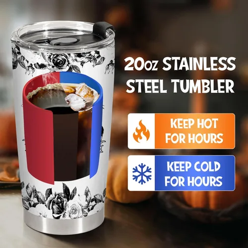 Vista 3 de 34HD Witch Queen 20 oz Tumbler Gothic Villain Dark Rose Gifts for Women Backwiches queen