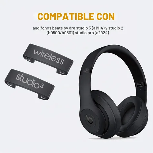 Vista 5 de Studio 3 Bisagra de repuesto igual que los accesorios OEM, kit de reparación duradero compatible con Beats by Dre Studio3 (A1914), Studio 2 con Negro