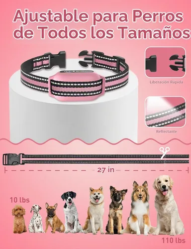 Vista 7 de Collar de entrenamiento para perros sin choque 2 perros Negro - blanco
