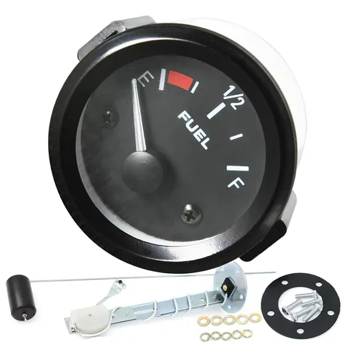 Vista 5 de Medidor de nivel de combustible de 2 pulgadas 52 mm, unidad de envío del tanque de combustible de 12 V, sensor de combustible de 240-33 ohm, puntero
