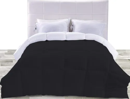 Vista 8 de BedDecor Edredón reversible de microfibra de alta calidad de 400 GSM, relleno de microfibra de 15.16 oz/m², 600 hilos, 100% algodón egipcio sólido