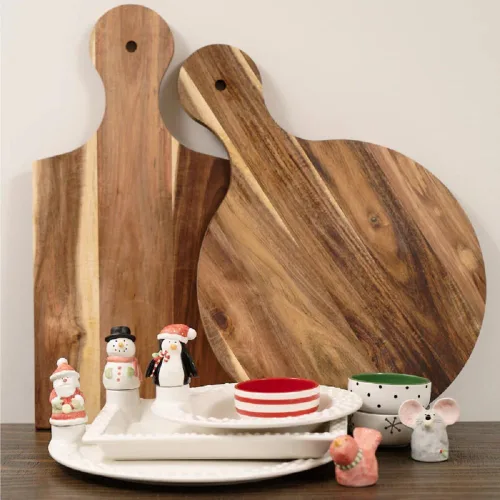 Vista 5 de Glory Haus Tabla rectangular de acacia para embutidos – Tablas de queso de 10 x 22 pulgadas perfectas para Navidad, Halloween, regalos de boda