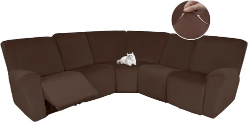 Vista 78 de HDCAXKJ Fundas de sofá seccional reclinable de terciopelo, cubierta de sofá seccional en forma de L, lavable, elástica, suave, para rincón