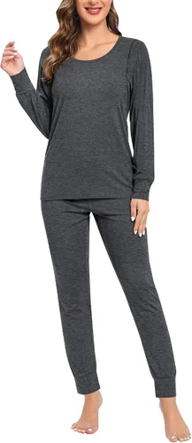 Vista 5 de SWOMOG Conjunto de bata de maternidad para mujer, pijama de lactancia para lactancia materna