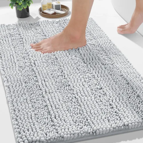 Vista 49 de Yimobra Tapetes de baño lavables, de chenilla súper suave y absorbente, para suelo y alfombra, de secado rápido, antideslizante, para bañera y Beige