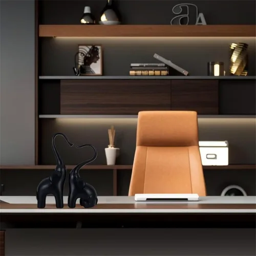 Vista 8 de Estatuas de elefante amoroso, decoración del hogar, pequeñas figuras de elefante negro enamoradas, escultura de elefante, objetos decorativos