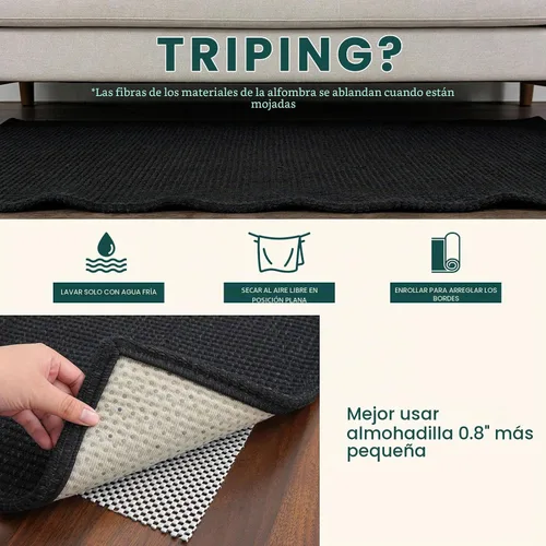 Vista 7 de KOZYFLY - Tapete para puerta de interior, lavable, pequeña, antideslizante, con respaldo de goma, felpudo de algodón para el hogar, color negro