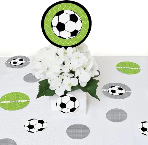 Vista 5 de Big Dot of Happiness Goaaal – Fútbol – Baby Shower o fiesta de cumpleaños – Confeti gigante – Decoraciones de fiesta – Confeti grande 27