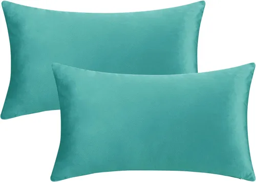 Vista 11 de uxcell Paquete de 2 fundas de almohada decorativas de terciopelo, fundas de almohada sólidas modernas para sofá o hogar, 16 x 16 pulgadas