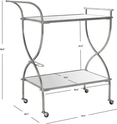 Vista 4 de Safavieh Home Collection Lucretius - Carrito de barra de plata
