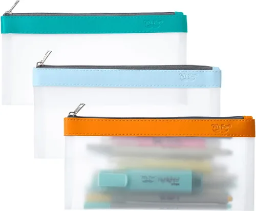 Vista 28 de Mr. Pen - Estuche transparente para lápices, paquete de 3, estuche transparente para lápices, bolsas para lápices