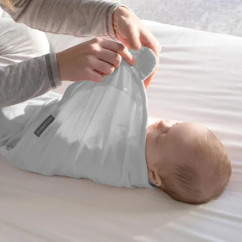 Vista 12 de SwaddleMe by Ingenuity - Manta para bebé para todas las estaciones, 2 capas de giro rápido para cambiar de 1.0 a 2.5 TOG, tamaño 0-3 meses, 7-14