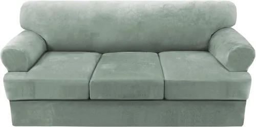 Vista 50 de H.VERSAILTEX Funda para sofá de 2 piezas, fundas para sillón con cojines en forma de T, funda para sofá de terciopelo grueso, protector de muebles