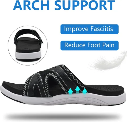 Vista 2 de COFACE Sandalias de recuperación deportiva para hombre, fascitis plantar, suaves, ligeras, ortopédicas