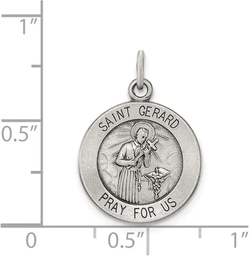 Vista 2 de JewelryWeb Colgante Medalla San Gerardo de Plata de Ley 16MM Encanto San Gerardo de Majella Medalla religiosa de San Gerardo, Metal Plata