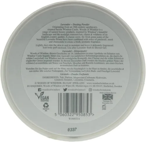 Vista 3 de Woods Of Windsor Polvo de lavanda con soplo para mujer, 3.5 onzas