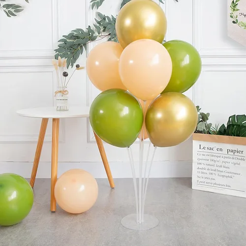 Vista 6 de Kit de soporte para globos, 4 juegos de soporte de arco de globos con base y palos para globos para mesa de Navidad, graduación, boda, cumpleaños