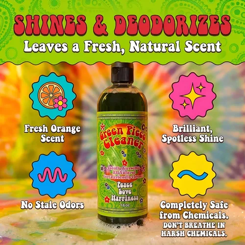 Vista 2 de Green Piece Limpiador de vidrio 1 botella (fabricado en Estados Unidos)- Limpiador multiusos natural respetuoso con la tierra para metal, cerámica