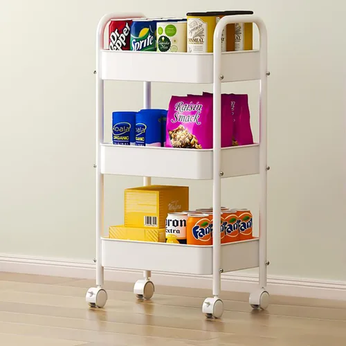Vista 6 de XIUSHE Organizador de almacenamiento de metal de 3 niveles, portátil y resistente, ideal para oficina, cocina, baño, habitación de los niños, aula
