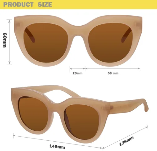 Vista 5 de mosanana Gafas de sol de ojo de gato de gran tamaño para mujer, estilo moderno, modelo Mantis
